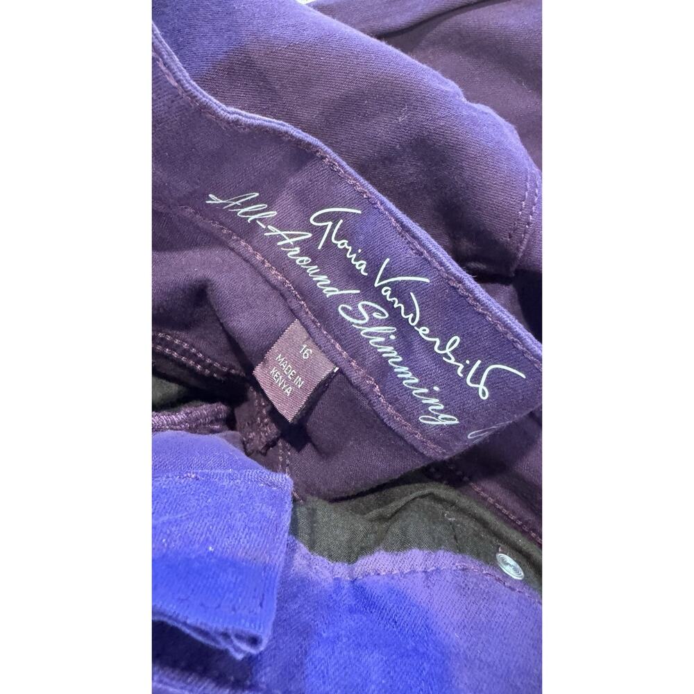 Gloria Vanderbilt Slimming Stretch Jeans Womens Size 16 Rail Straight Purple New - Picture 6 of 8